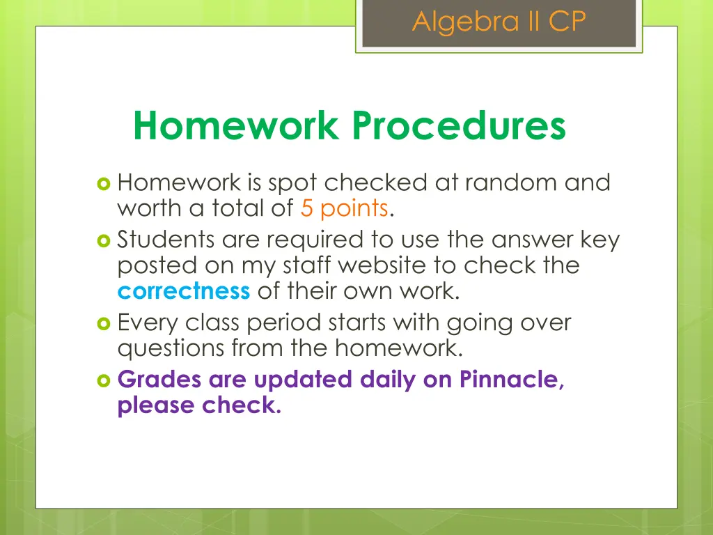 algebra ii cp