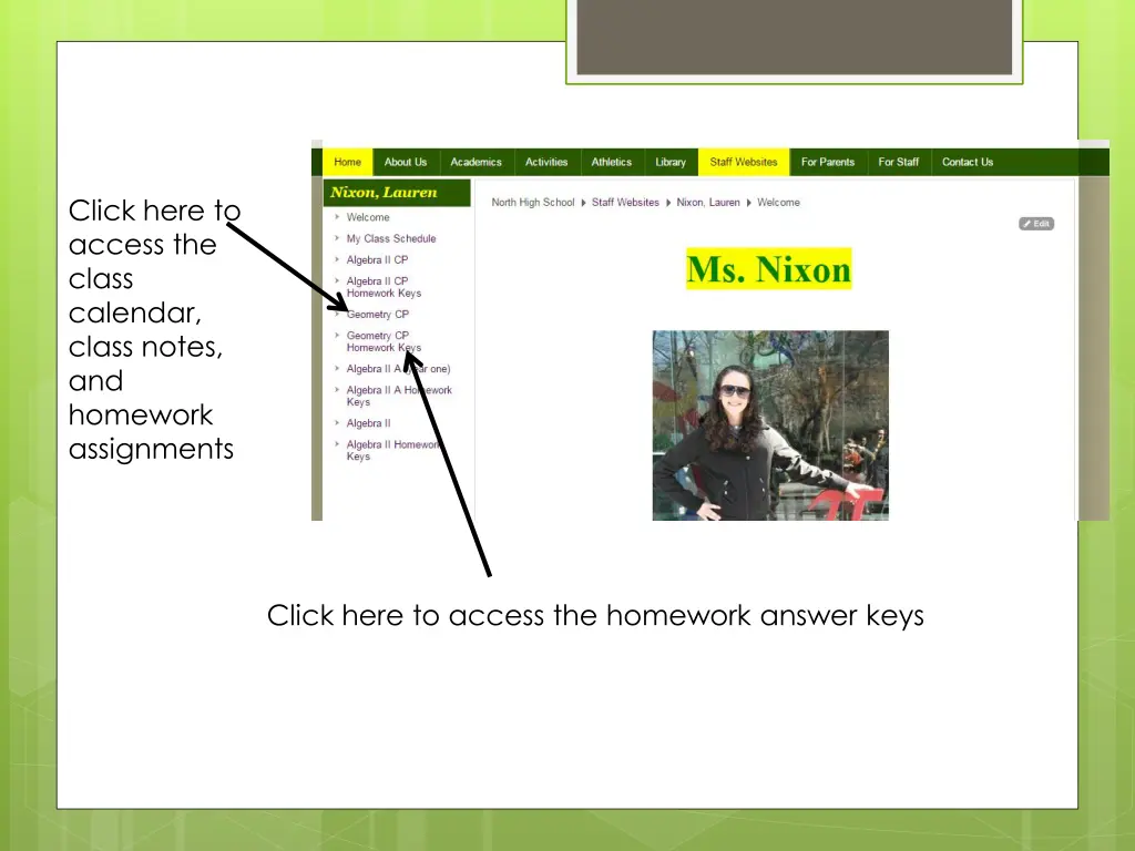 click here to access the class calendar class
