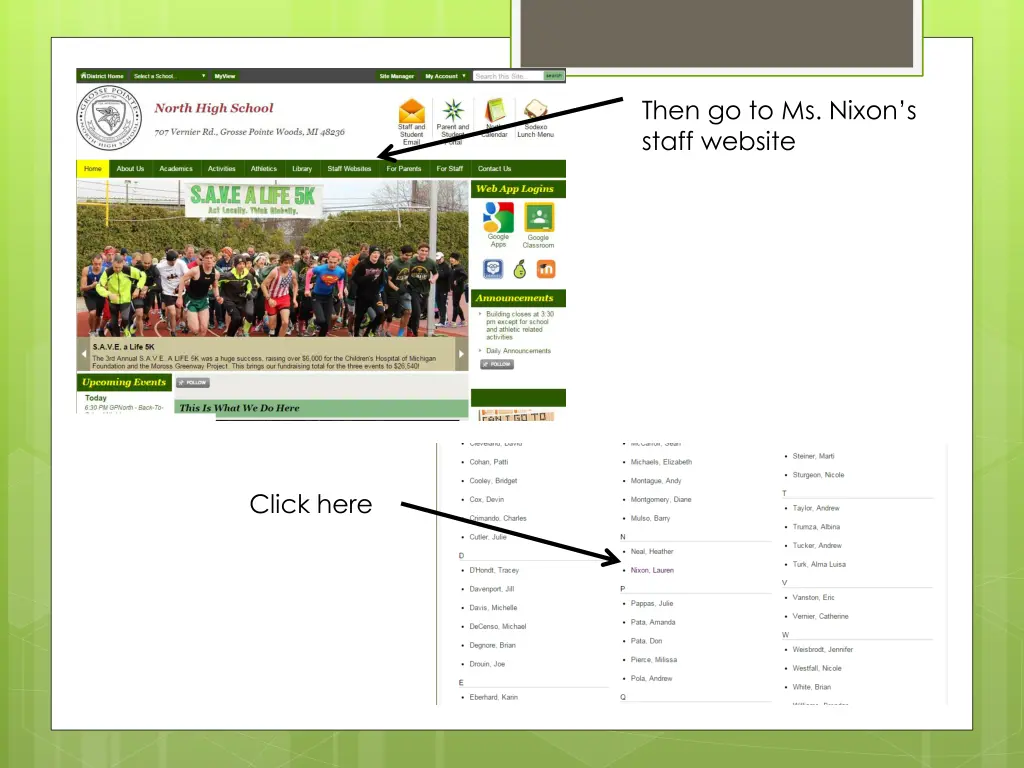 then go to ms nixon s staff website