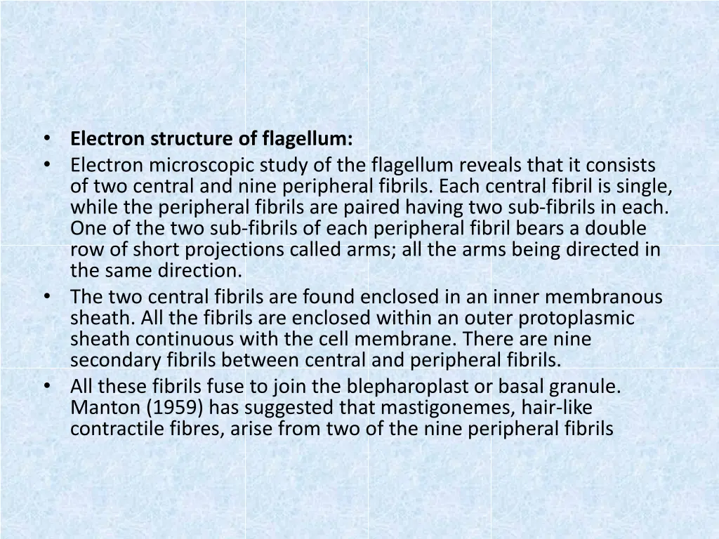 electron structure of flagellum electron