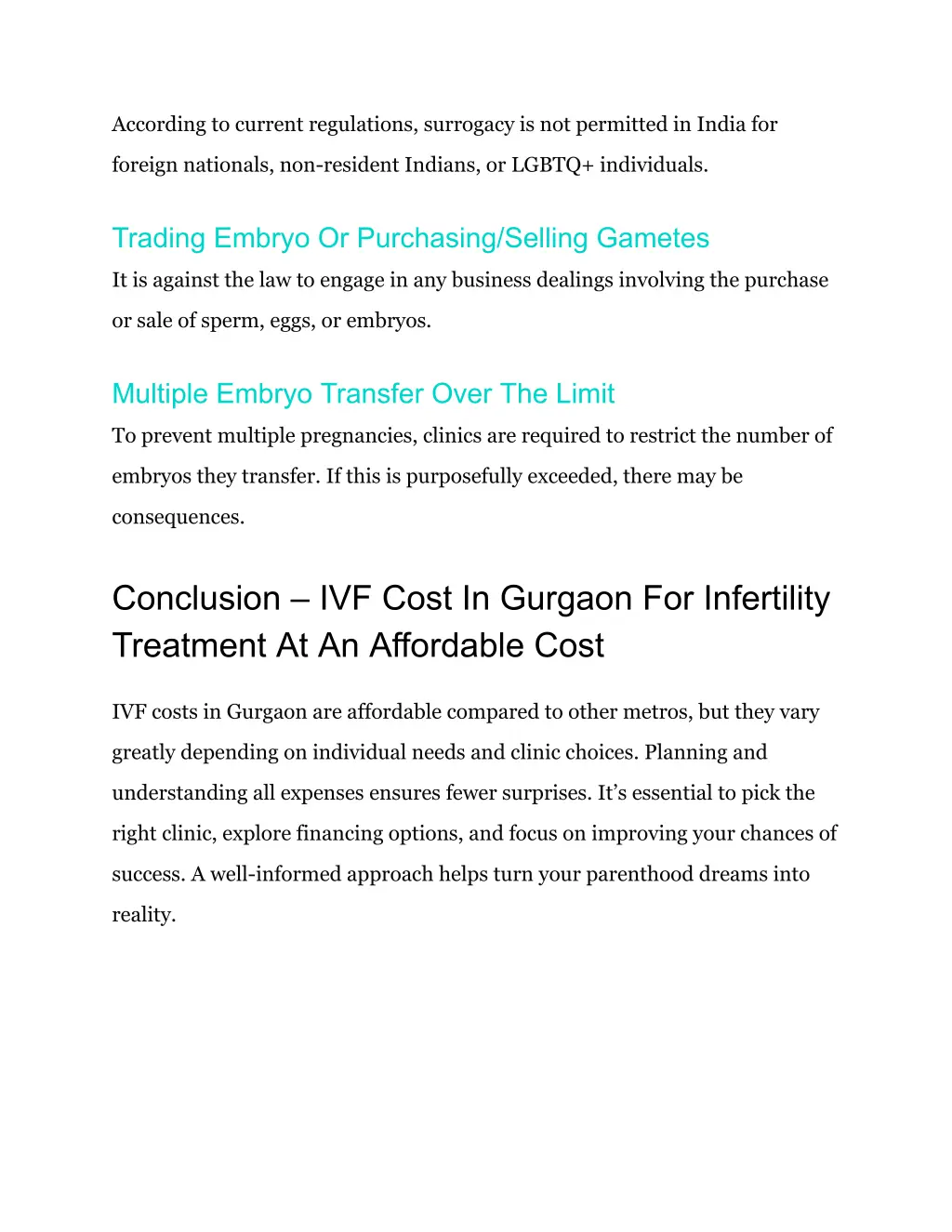 according to current regulations surrogacy
