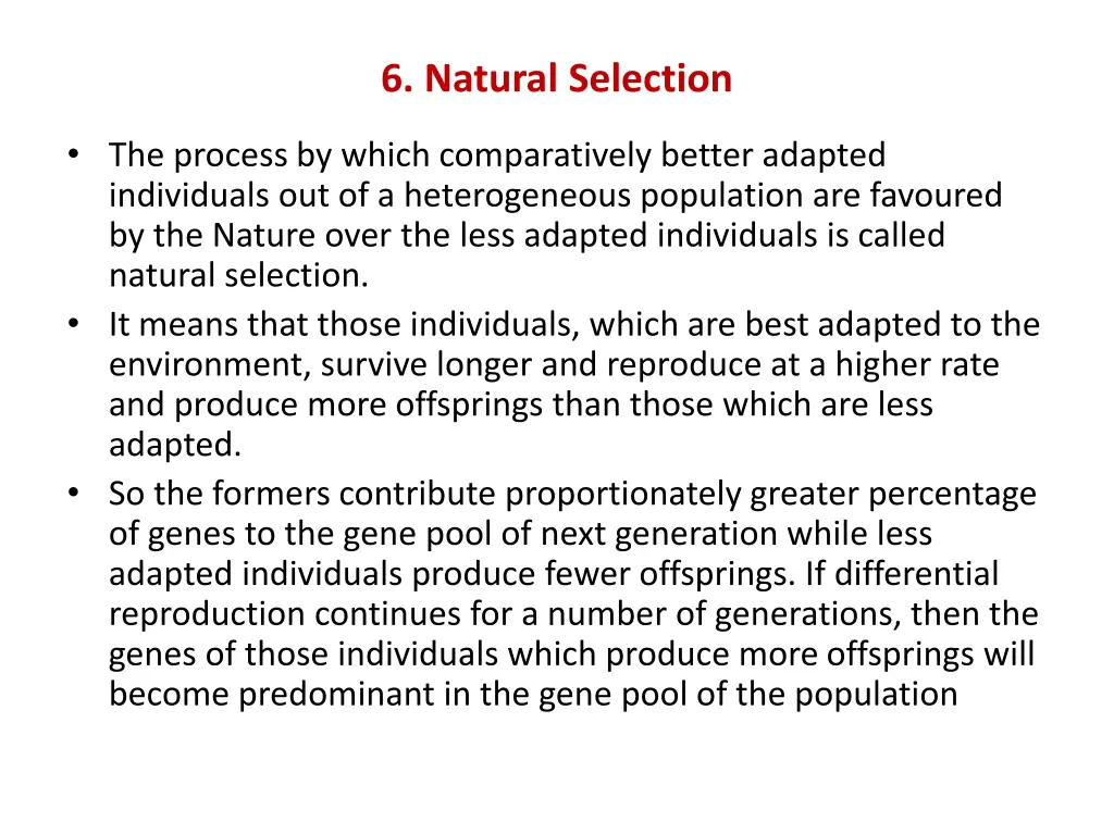 6 natural selection