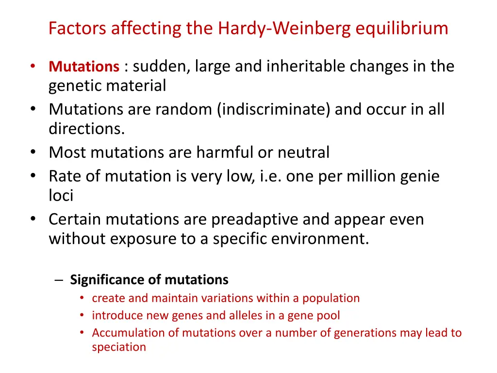 factors affecting the hardy weinberg equilibrium