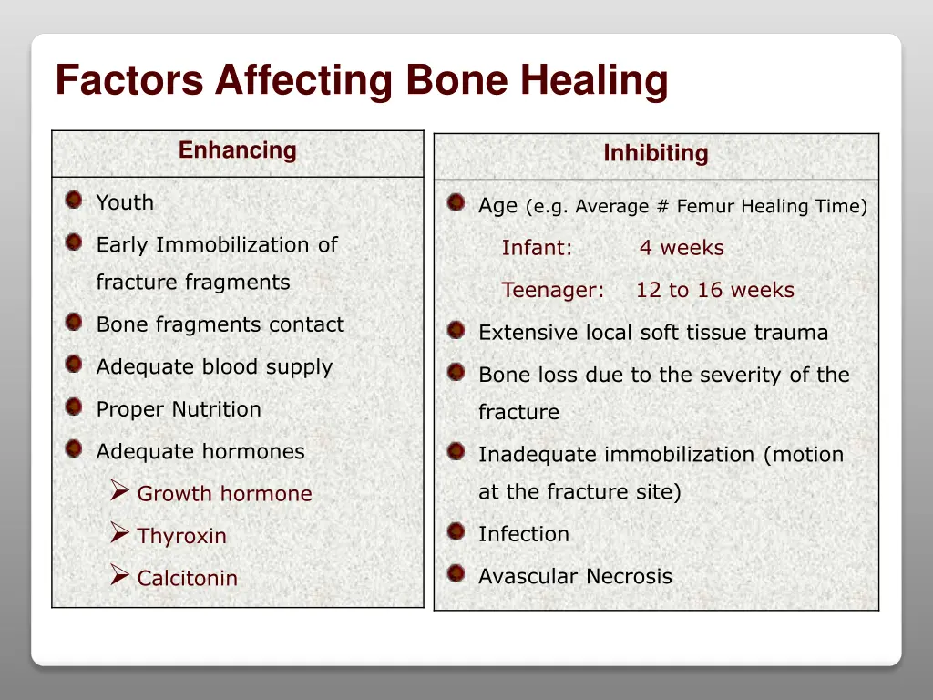 factors affecting bone healing