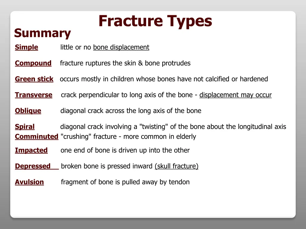 fracture types 6
