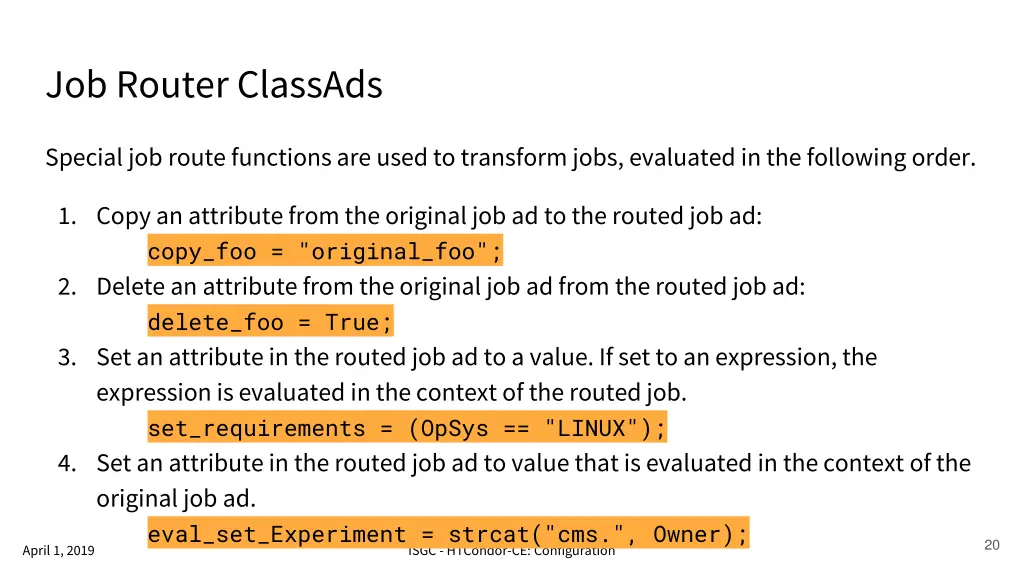 job router classads