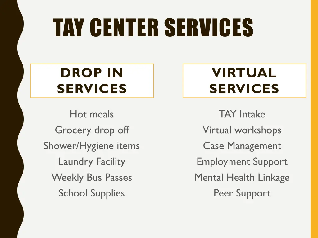 tay center services