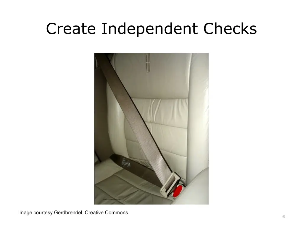create independent checks