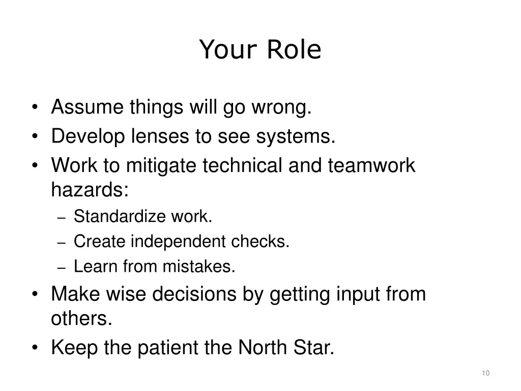 your role