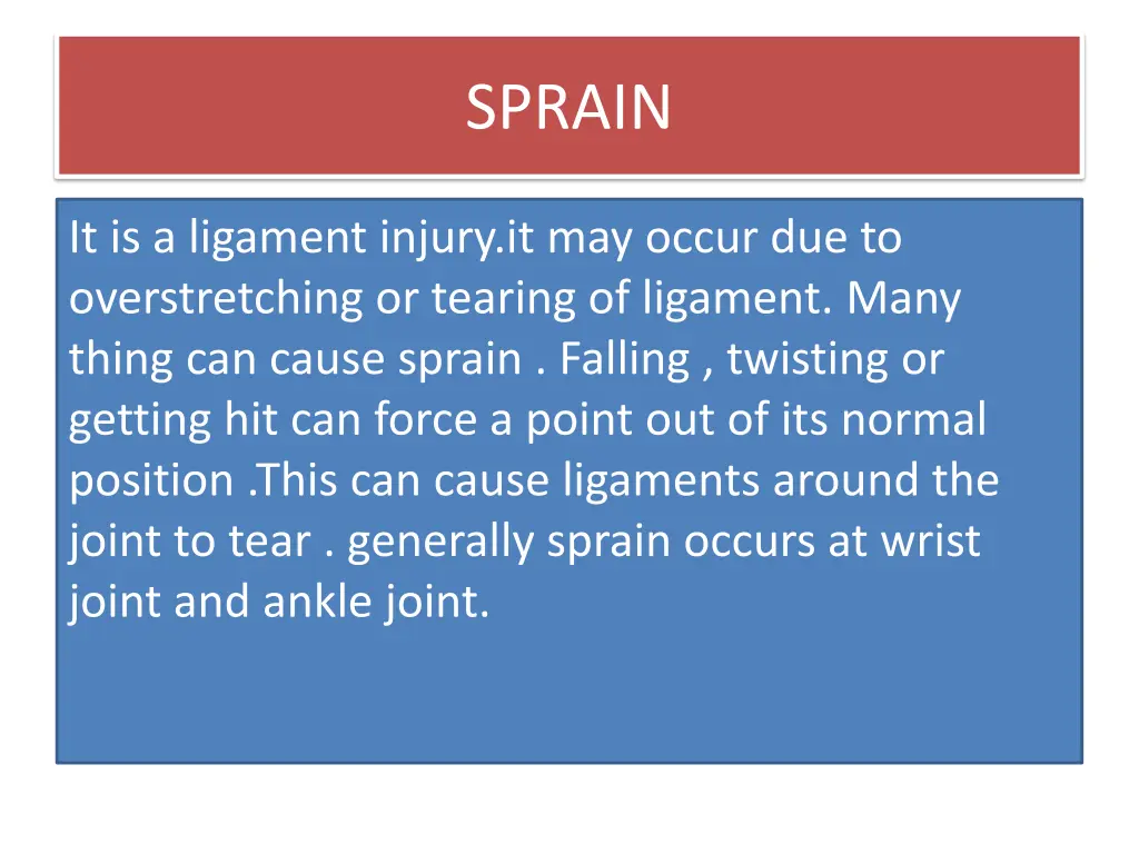 sprain