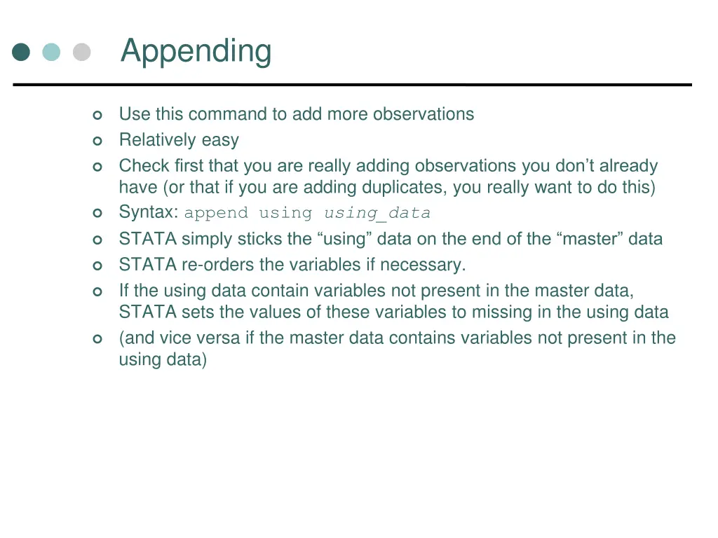 appending