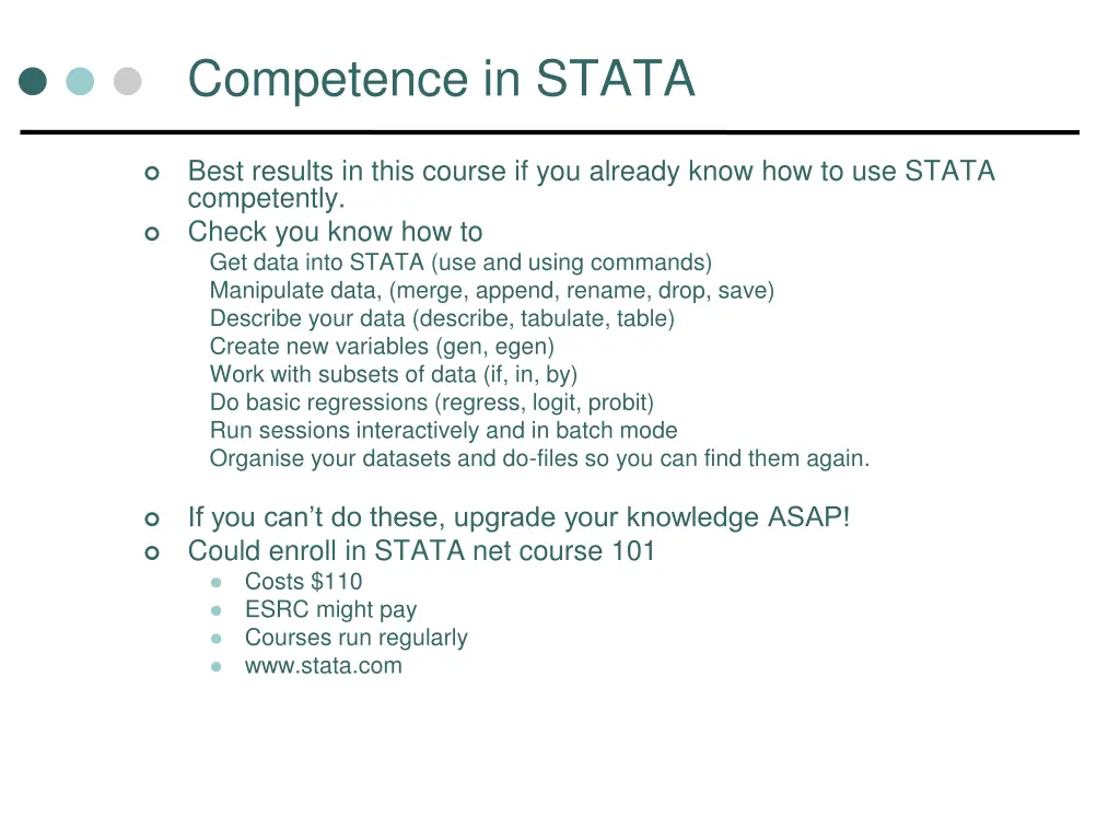 competence in stata