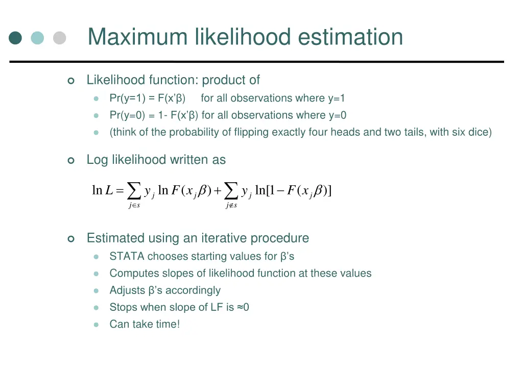 maximum likelihood estimation