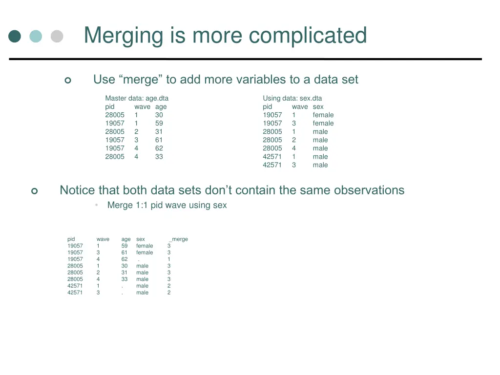 merging is more complicated