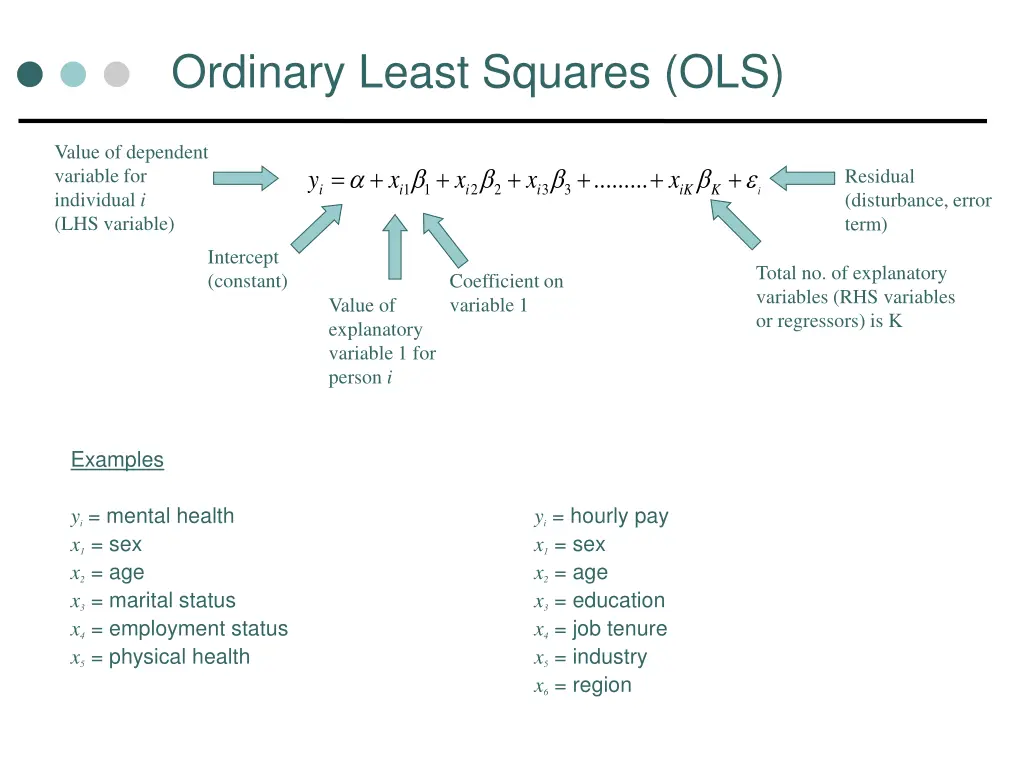 ordinary least squares ols