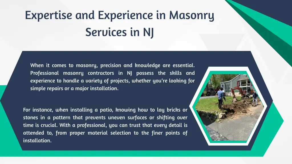 expertise and experience in masonry services in nj