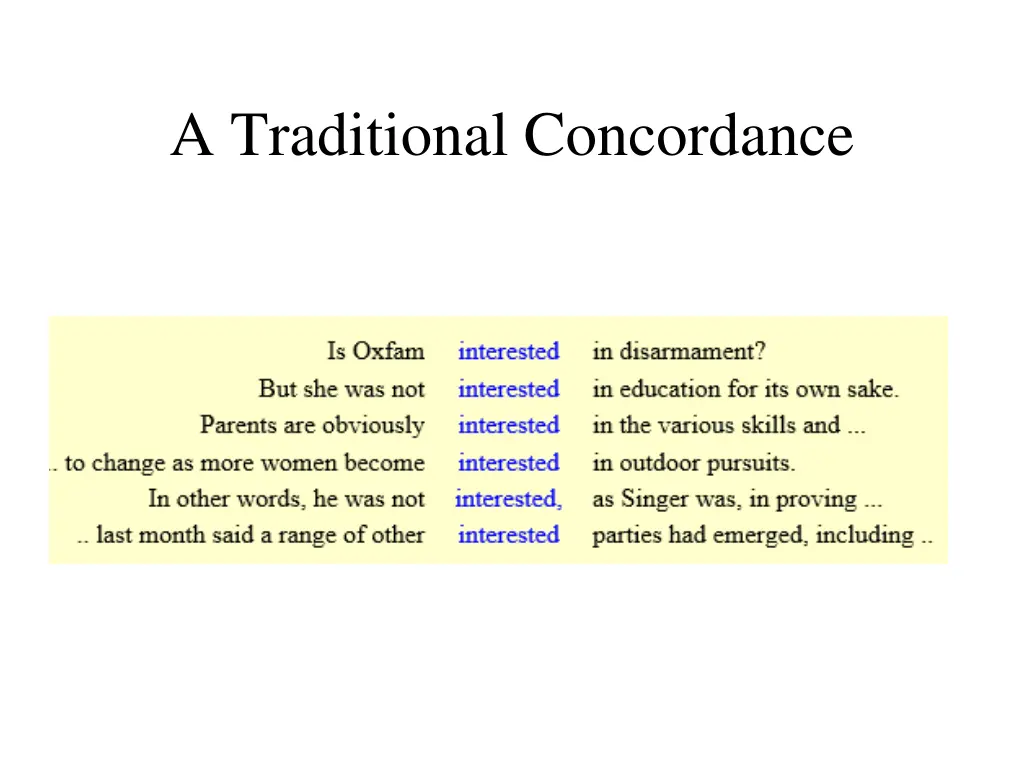 a traditional concordance