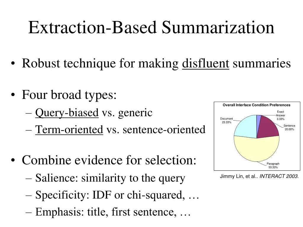 extraction based summarization