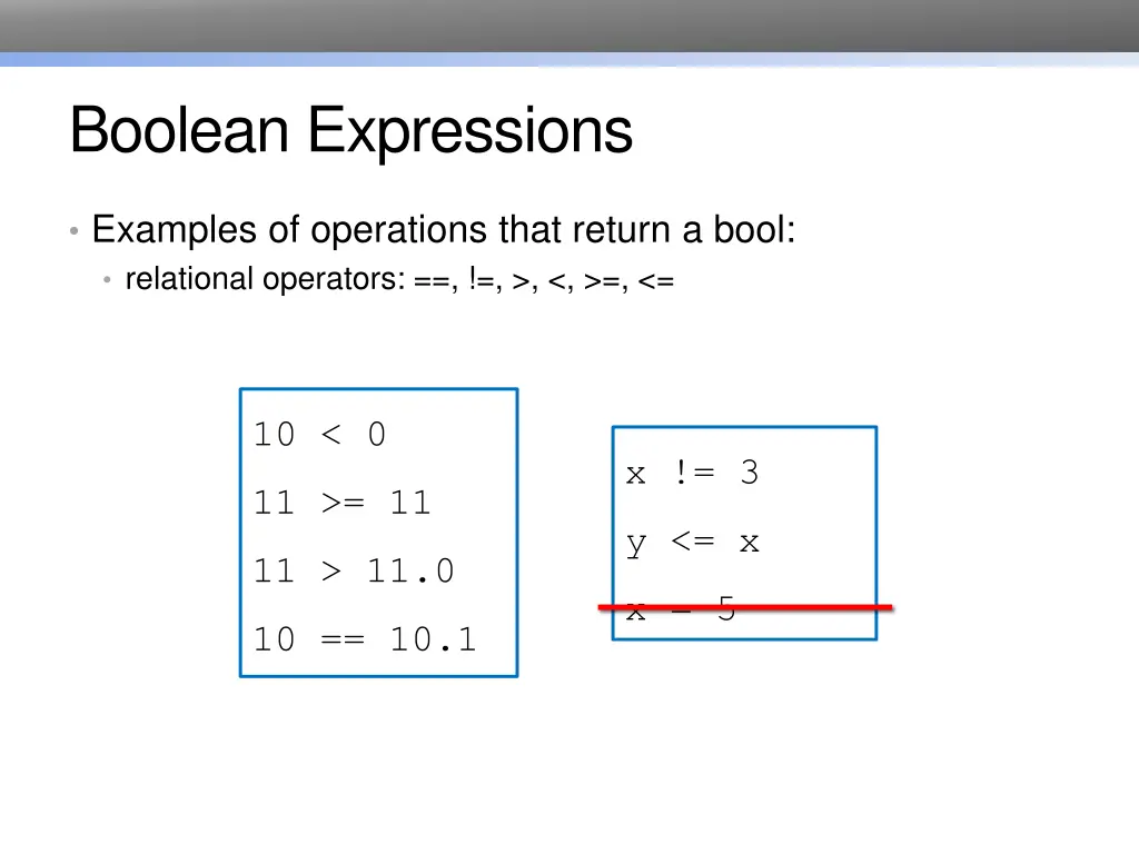 boolean expressions