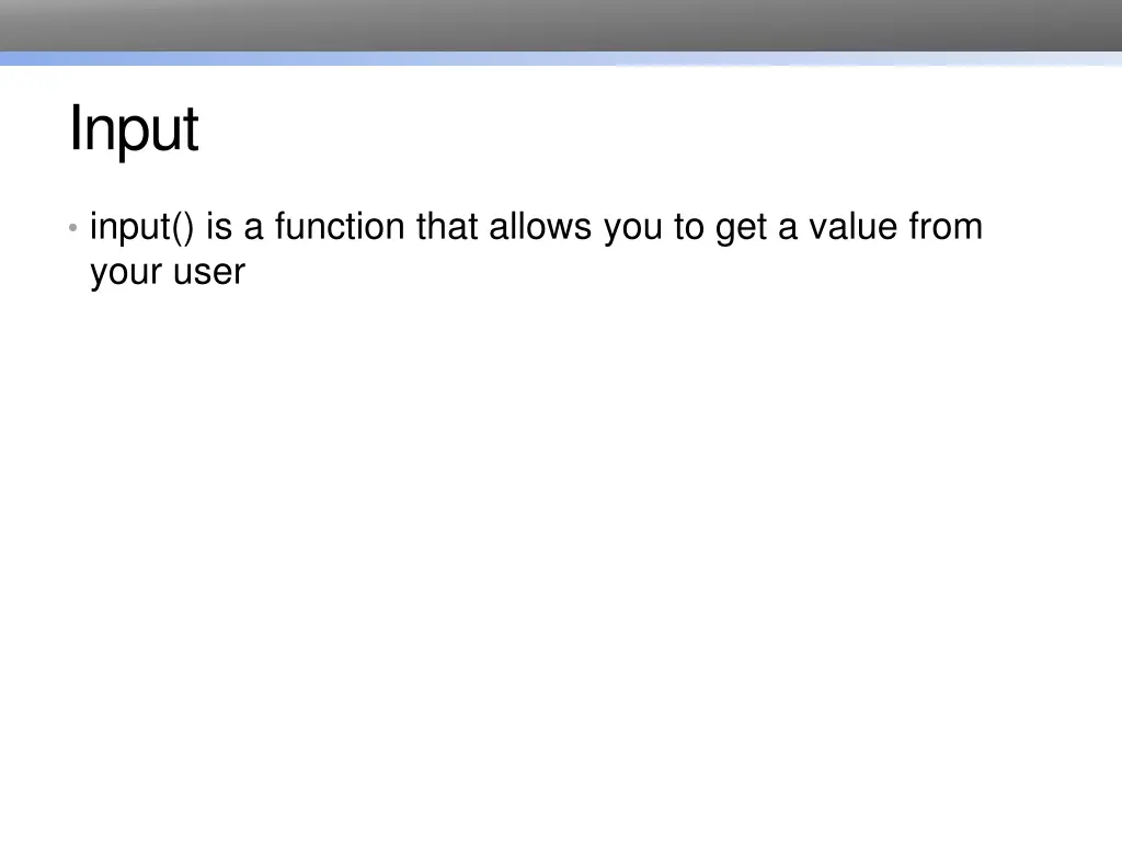 input
