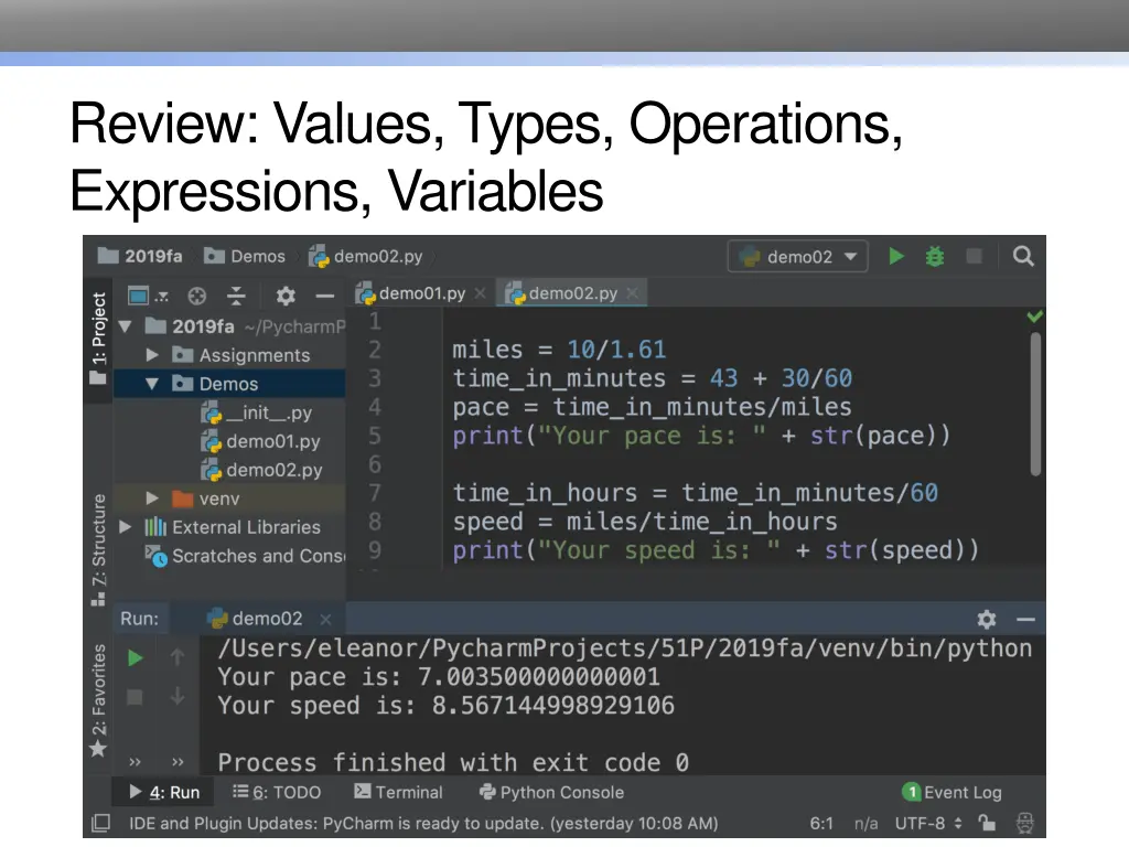 review values types operations expressions