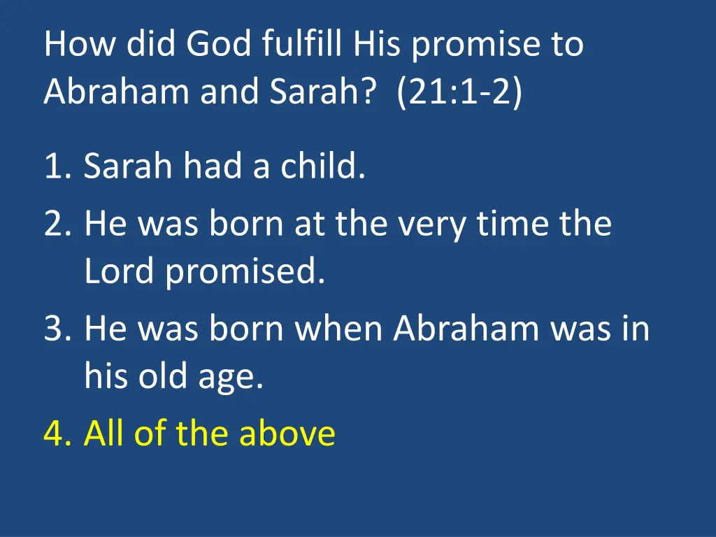 how did god fulfill his promise to abraham 1