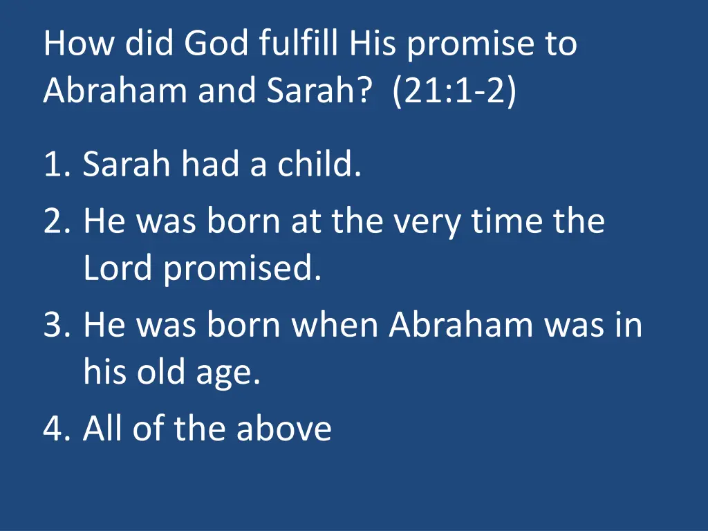 how did god fulfill his promise to abraham
