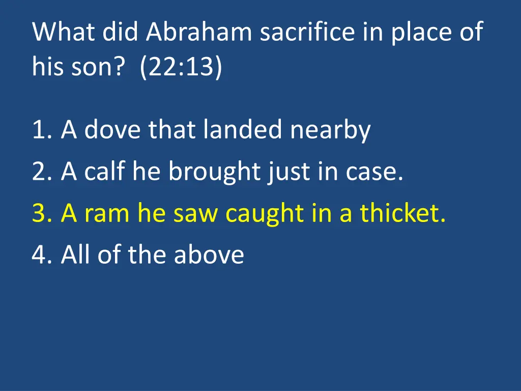 what did abraham sacrifice in place 1