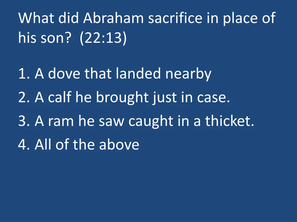 what did abraham sacrifice in place