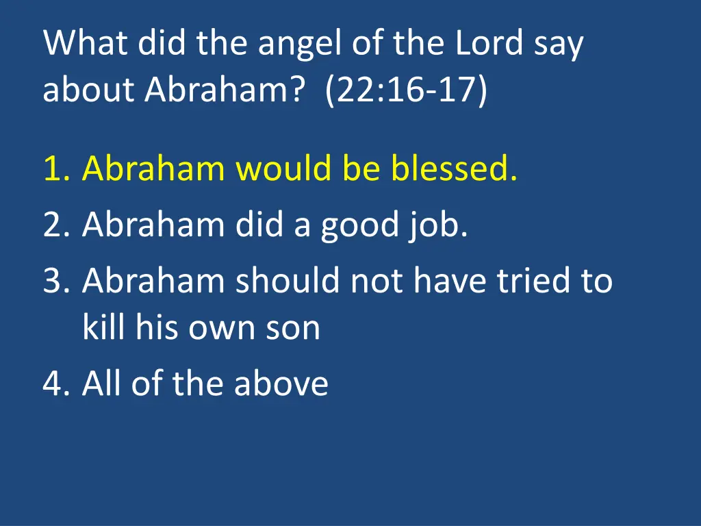 what did the angel of the lord say about abraham 1