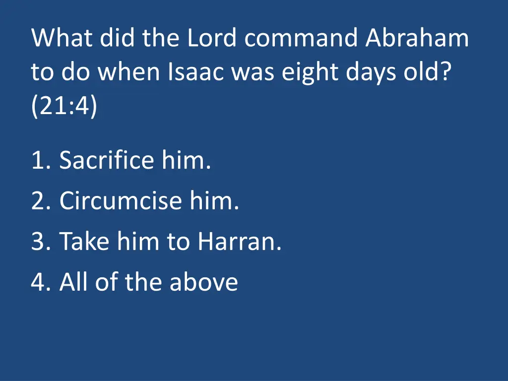what did the lord command abraham to do when