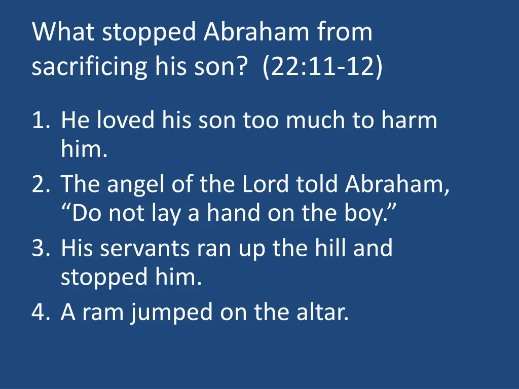 what stopped abraham from sacrificing