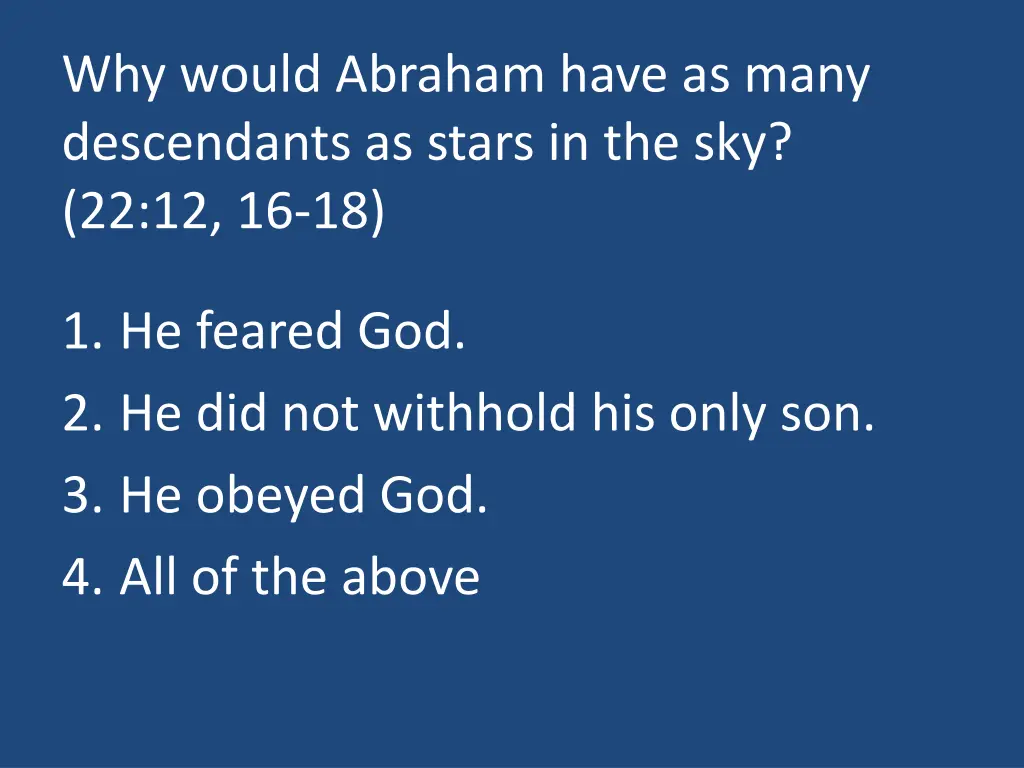 why would abraham have as many descendants