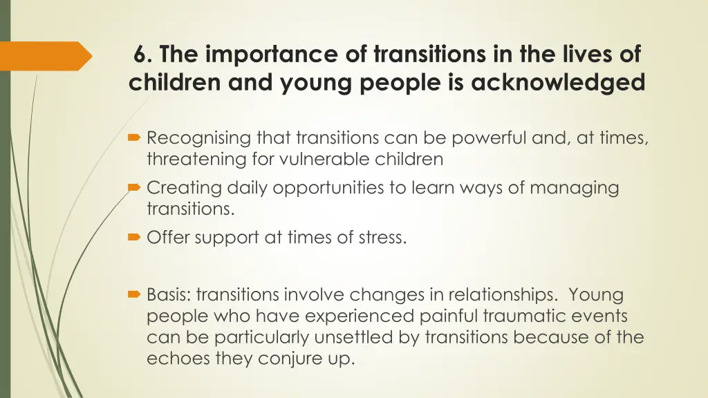 6 the importance of transitions in the lives