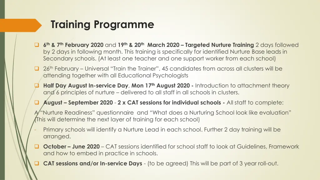 training programme