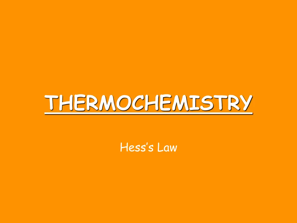 thermochemistry