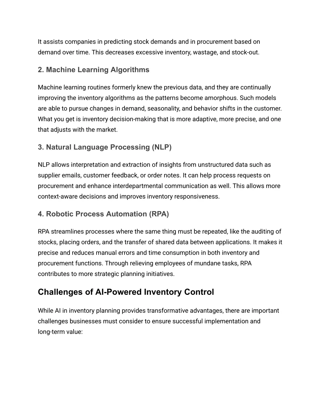 it assists companies in predicting stock demands