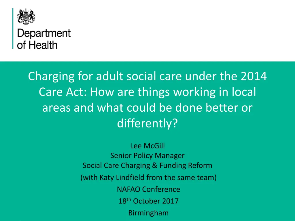 charging for adult social care under the 2014