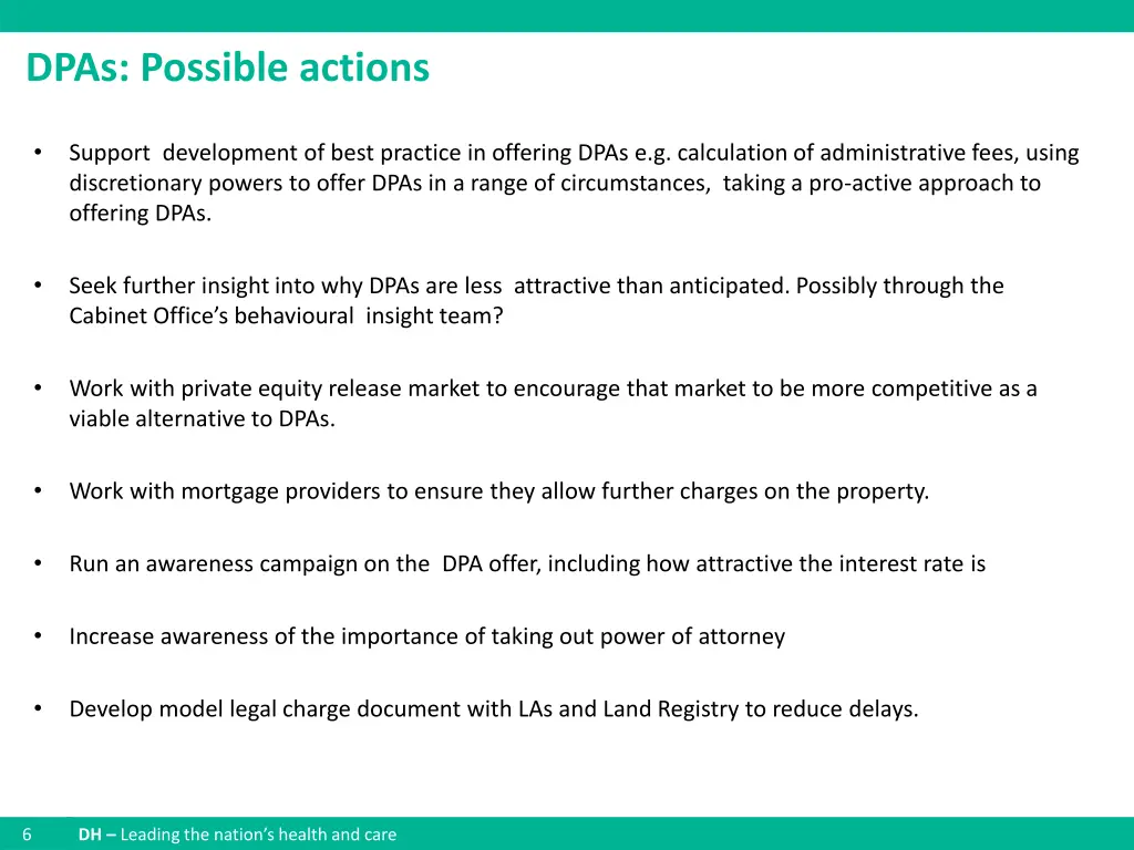 dpas possible actions