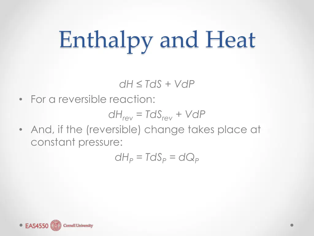 enthalpy and heat