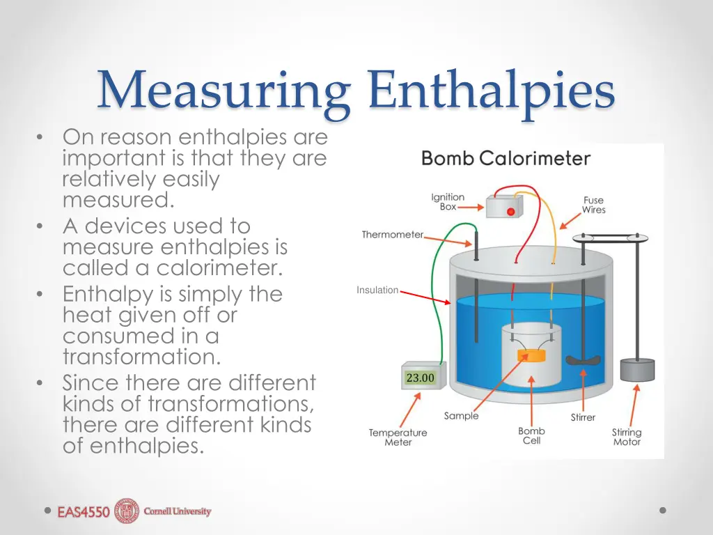 measuring enthalpies on reason enthalpies
