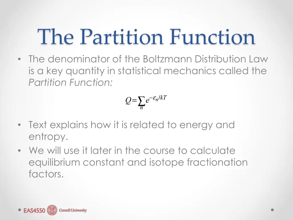 the partition function the denominator