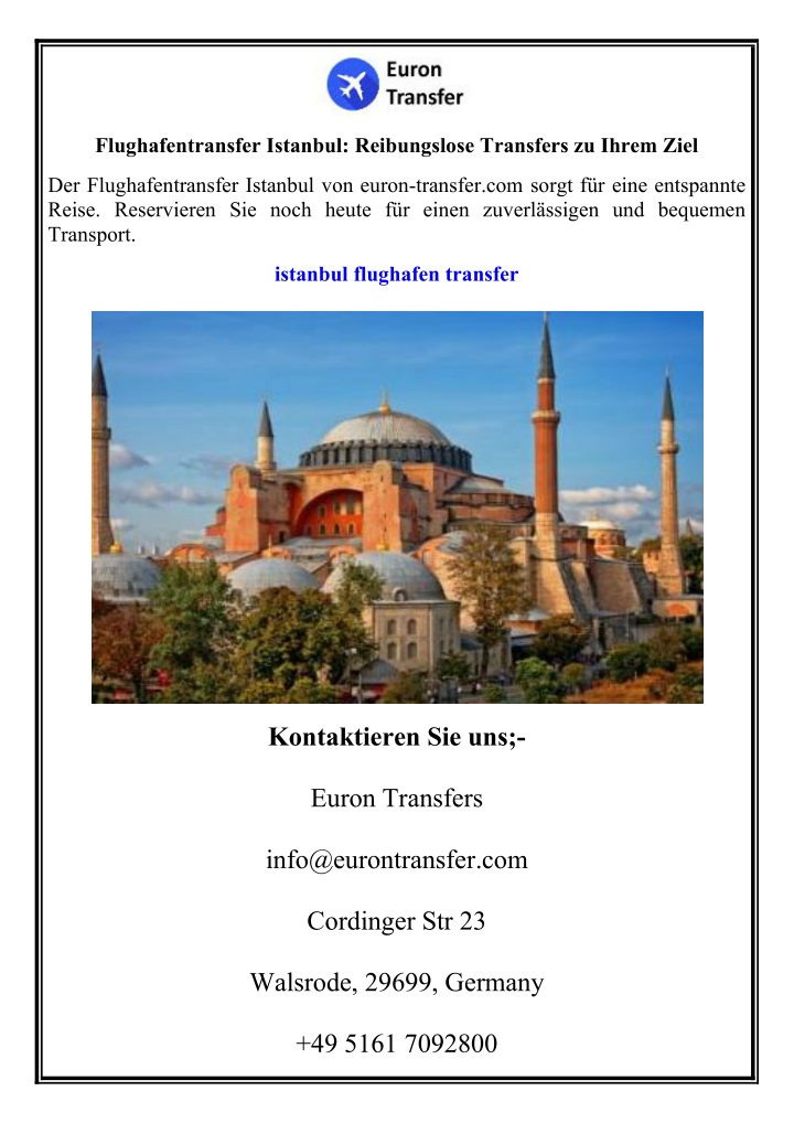 flughafentransfer istanbul reibungslose transfers