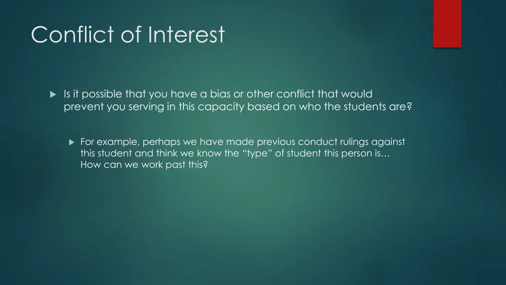 conflict of interest