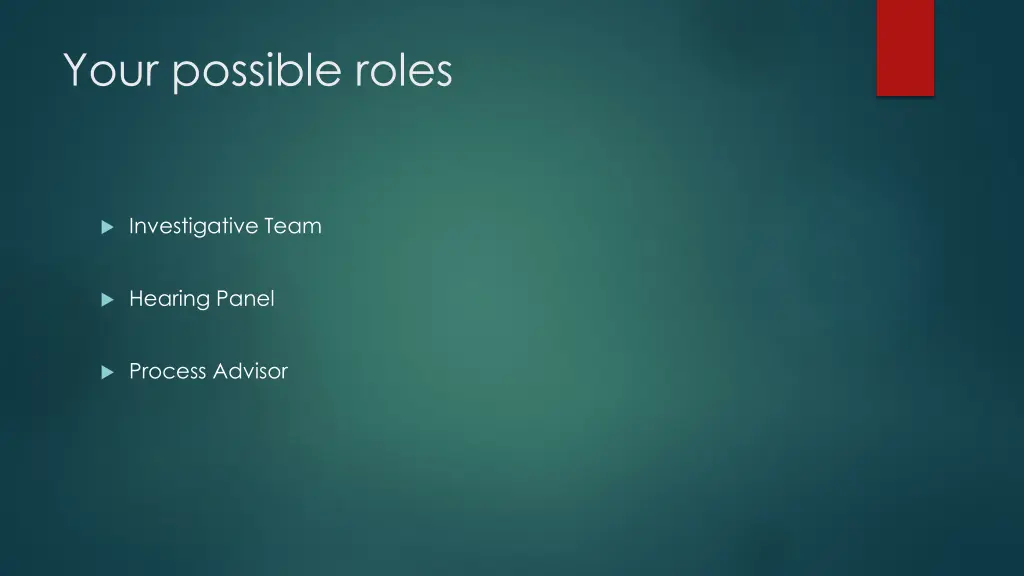 your possible roles