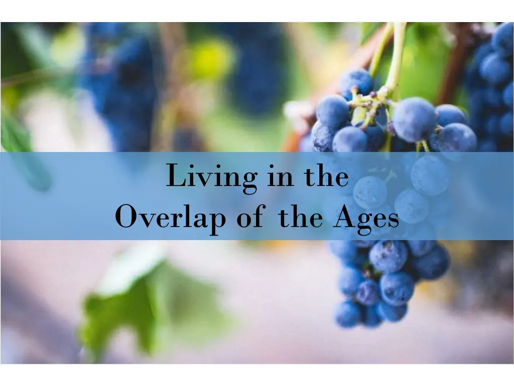 living in the overlap of the ages