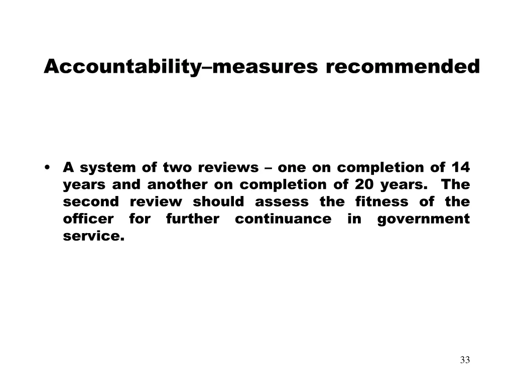 accountability measures recommended
