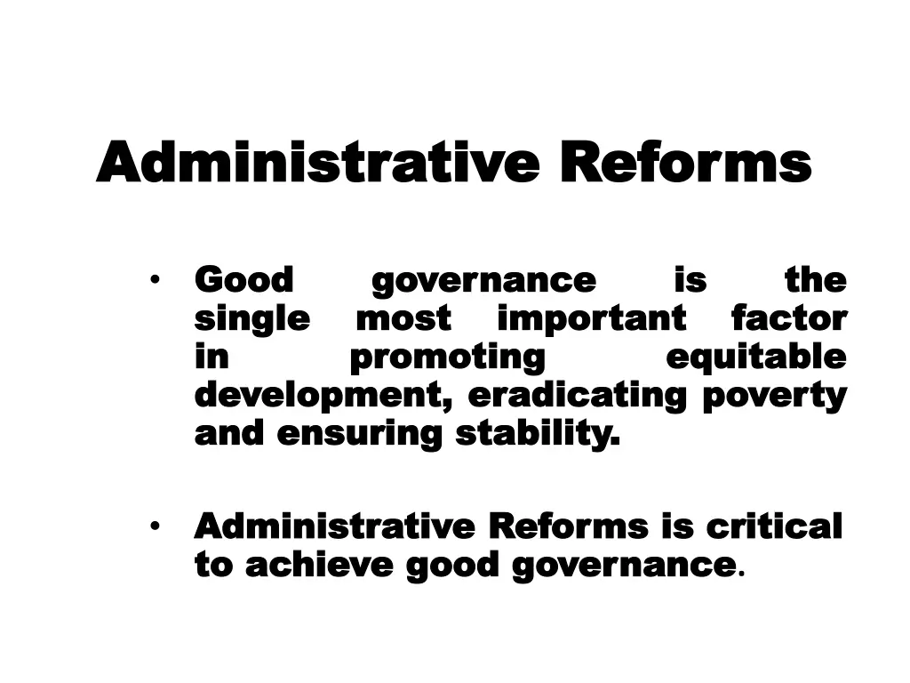 administrative reforms administrative reforms