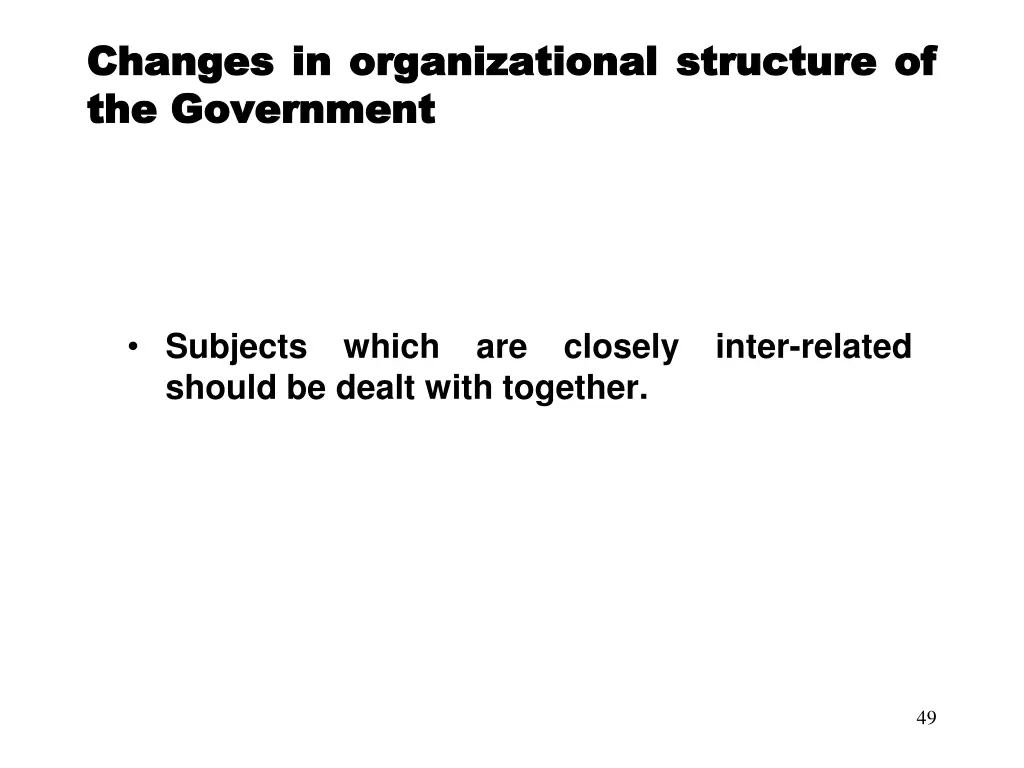 changes changes in the the government government 1