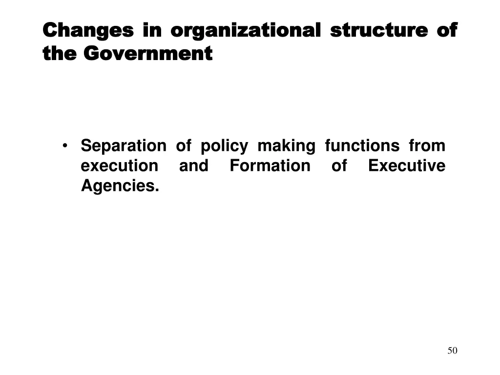 changes changes in the the government government 2